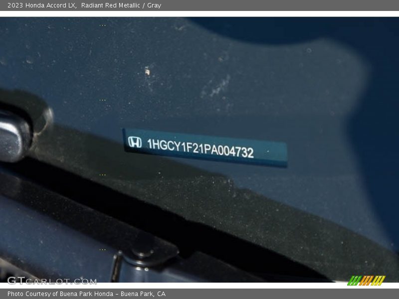 Radiant Red Metallic / Gray 2023 Honda Accord LX