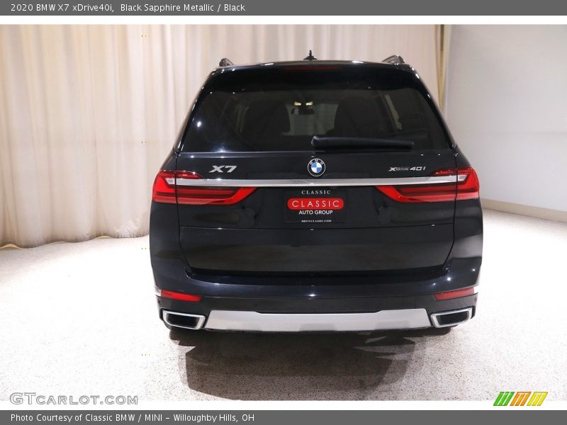 Black Sapphire Metallic / Black 2020 BMW X7 xDrive40i