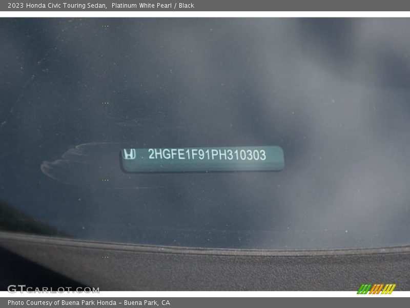 Platinum White Pearl / Black 2023 Honda Civic Touring Sedan
