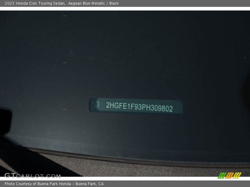 Aegean Blue Metallic / Black 2023 Honda Civic Touring Sedan