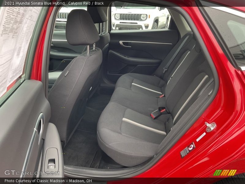 Calypso Red / Black 2021 Hyundai Sonata Blue Hybrid