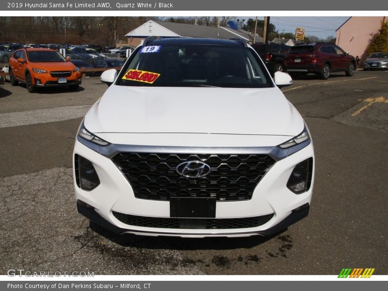 Quartz White / Black 2019 Hyundai Santa Fe Limited AWD