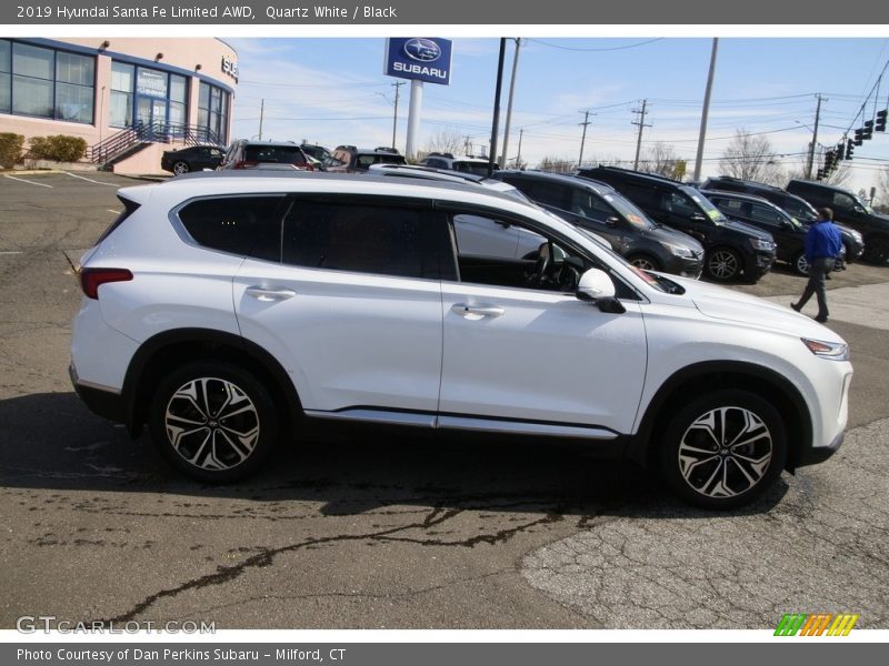 Quartz White / Black 2019 Hyundai Santa Fe Limited AWD