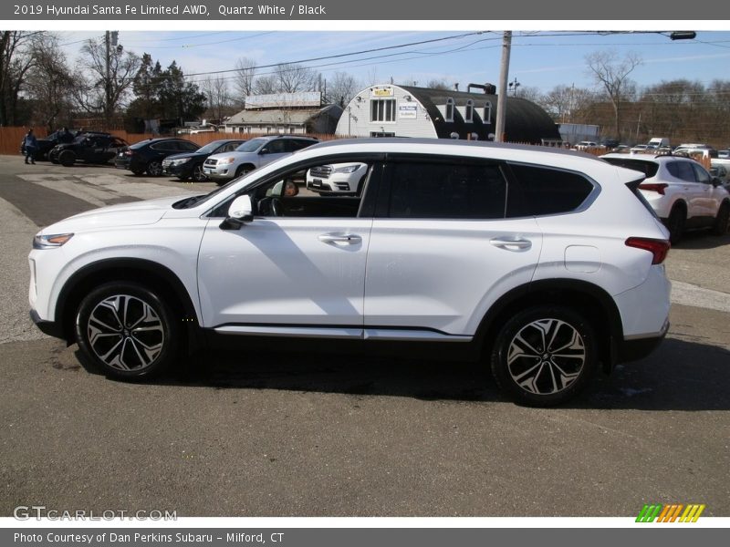 Quartz White / Black 2019 Hyundai Santa Fe Limited AWD