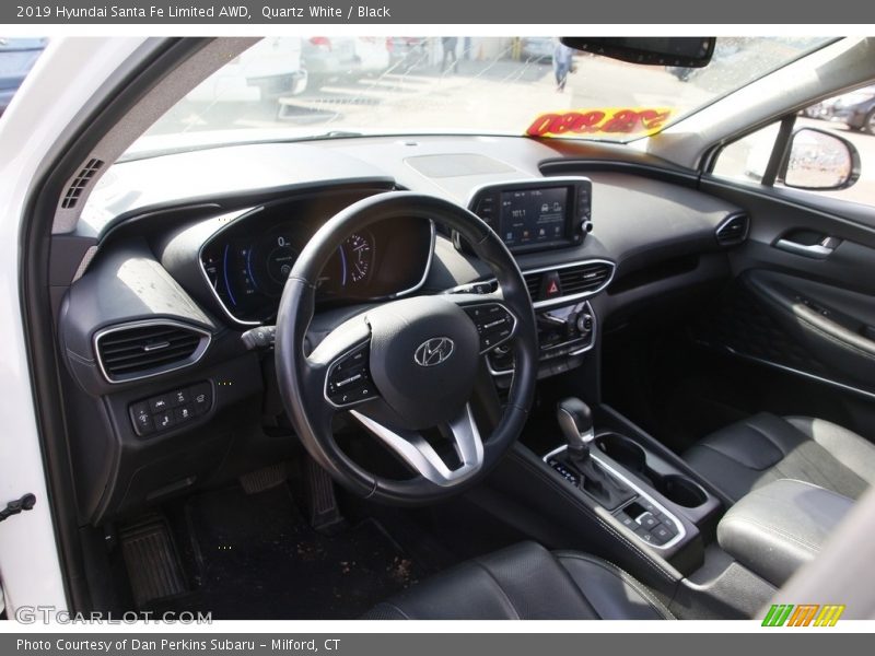 Quartz White / Black 2019 Hyundai Santa Fe Limited AWD