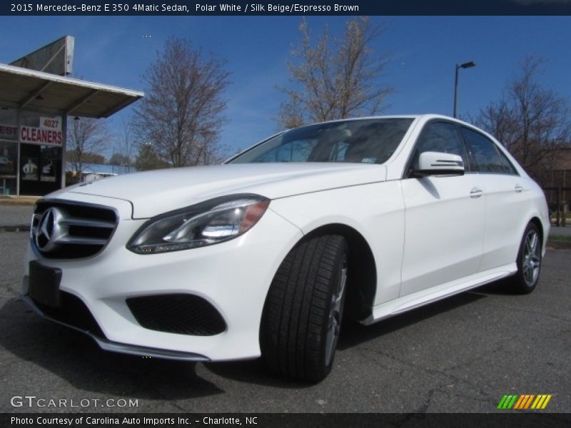 Polar White / Silk Beige/Espresso Brown 2015 Mercedes-Benz E 350 4Matic Sedan
