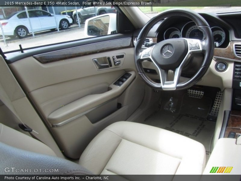 Polar White / Silk Beige/Espresso Brown 2015 Mercedes-Benz E 350 4Matic Sedan