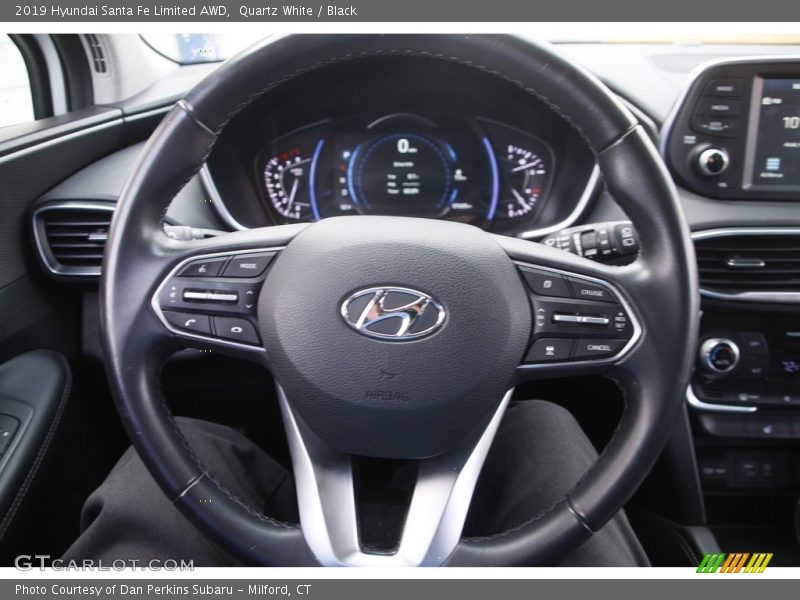 Quartz White / Black 2019 Hyundai Santa Fe Limited AWD