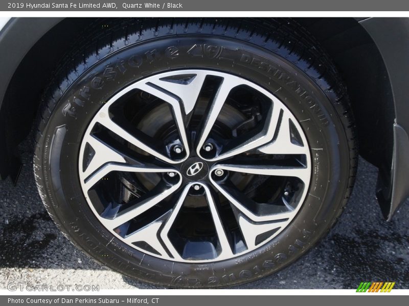 Quartz White / Black 2019 Hyundai Santa Fe Limited AWD