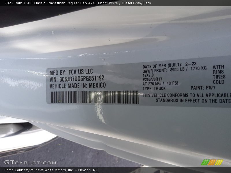 Bright White / Diesel Gray/Black 2023 Ram 1500 Classic Tradesman Regular Cab 4x4