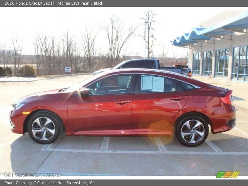 Molten Lava Pearl / Black 2020 Honda Civic LX Sedan