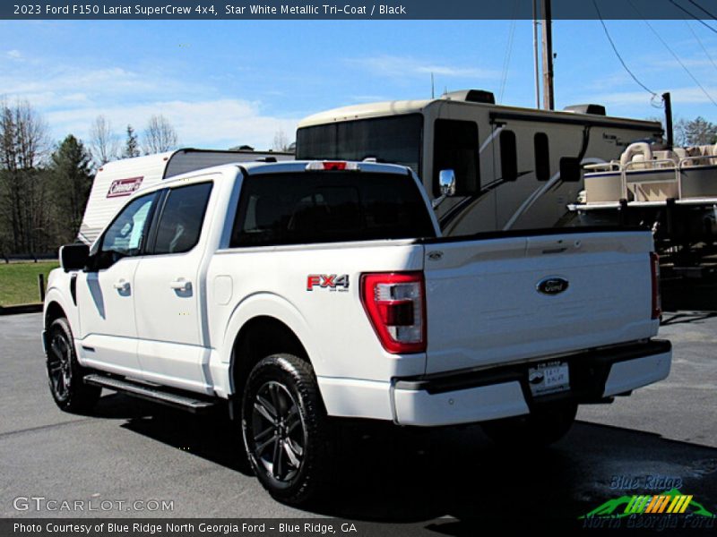 Star White Metallic Tri-Coat / Black 2023 Ford F150 Lariat SuperCrew 4x4