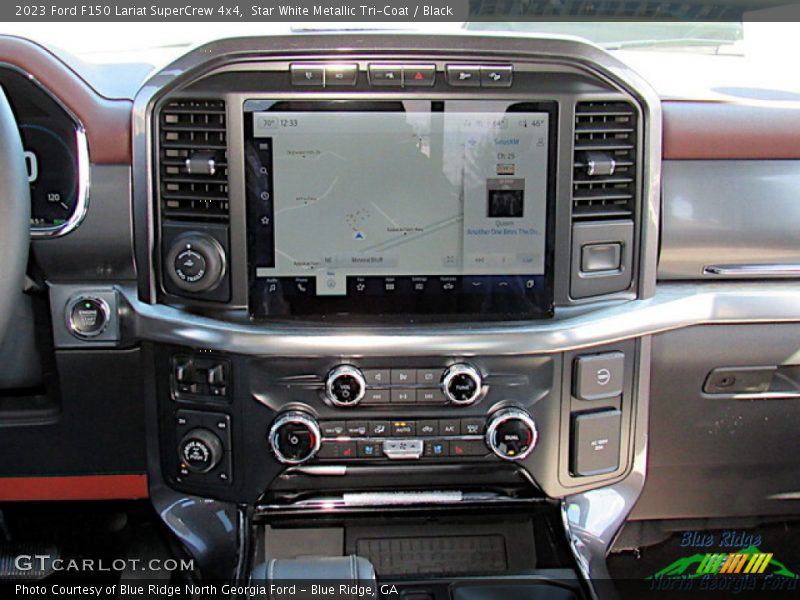 Star White Metallic Tri-Coat / Black 2023 Ford F150 Lariat SuperCrew 4x4