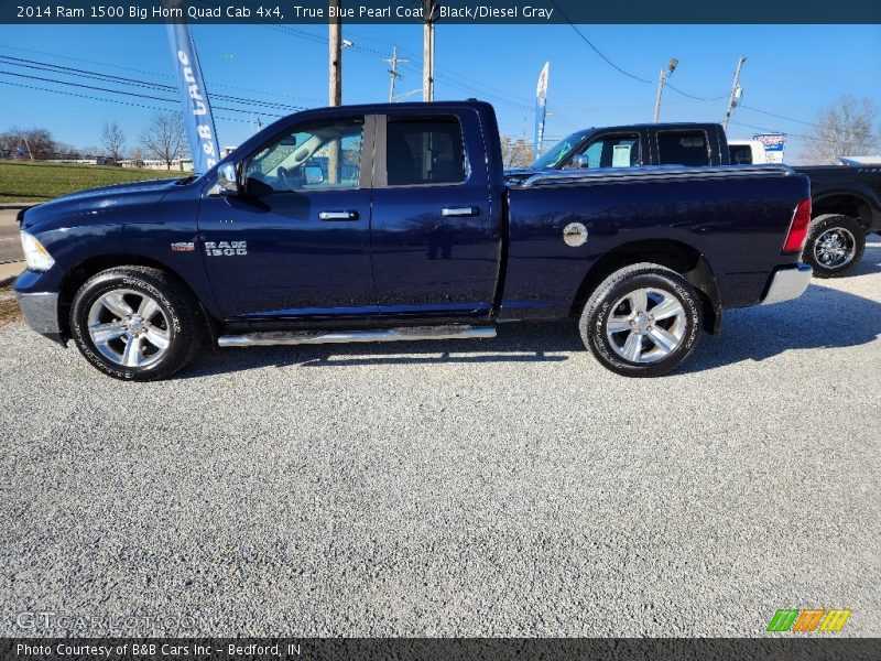True Blue Pearl Coat / Black/Diesel Gray 2014 Ram 1500 Big Horn Quad Cab 4x4