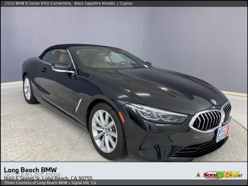 Black Sapphire Metallic / Cognac 2020 BMW 8 Series 840i Convertible