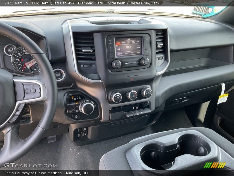 Diamond Black Crystal Pearl / Diesel Gray/Black 2023 Ram 1500 Big Horn Quad Cab 4x4