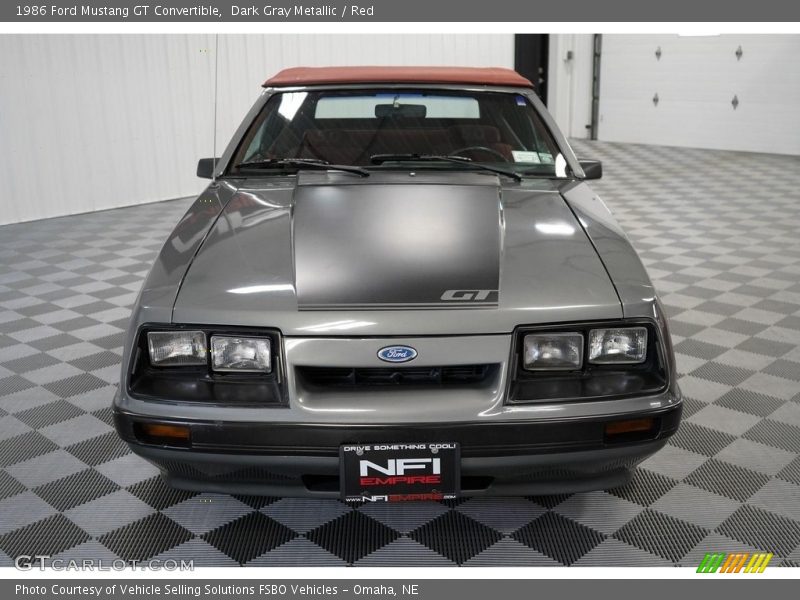 Dark Gray Metallic / Red 1986 Ford Mustang GT Convertible