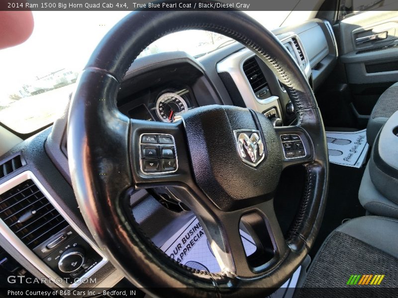 True Blue Pearl Coat / Black/Diesel Gray 2014 Ram 1500 Big Horn Quad Cab 4x4