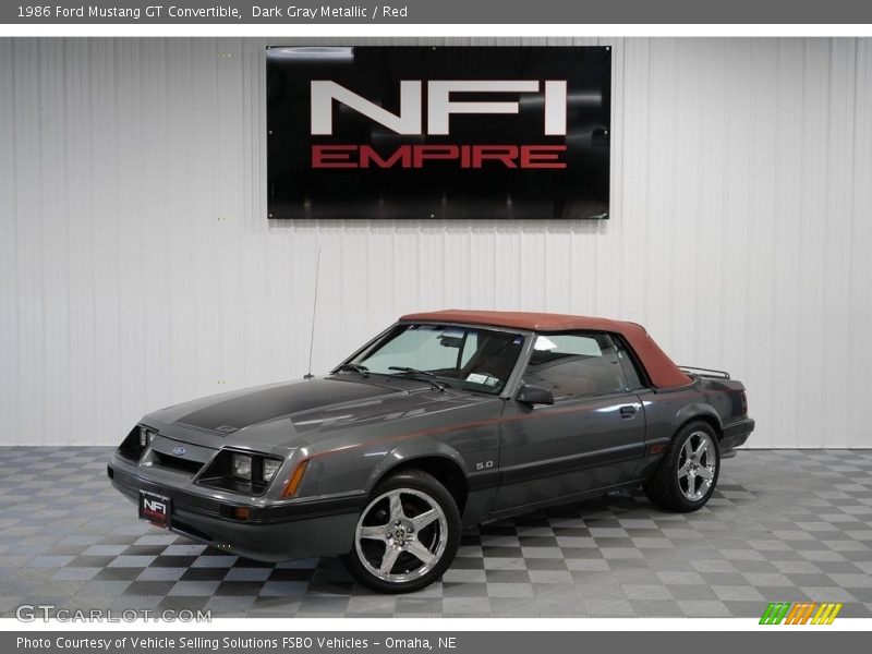 Dark Gray Metallic / Red 1986 Ford Mustang GT Convertible