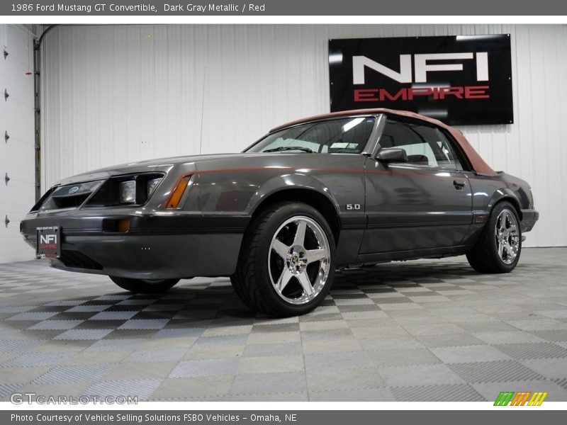 Dark Gray Metallic / Red 1986 Ford Mustang GT Convertible