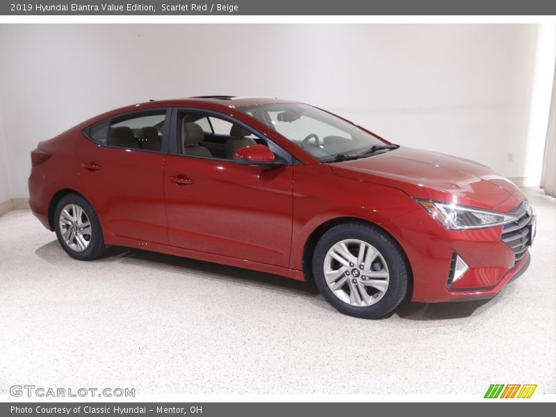 Scarlet Red / Beige 2019 Hyundai Elantra Value Edition