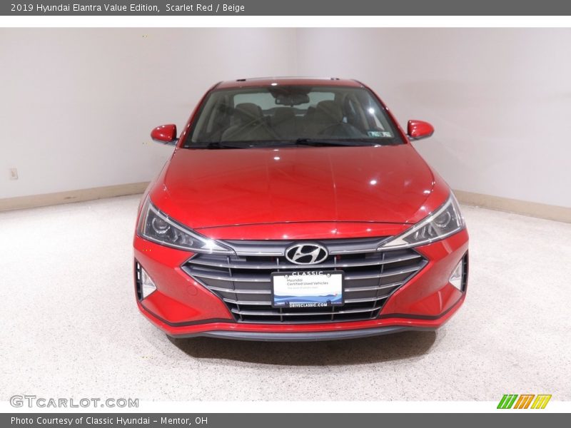 Scarlet Red / Beige 2019 Hyundai Elantra Value Edition