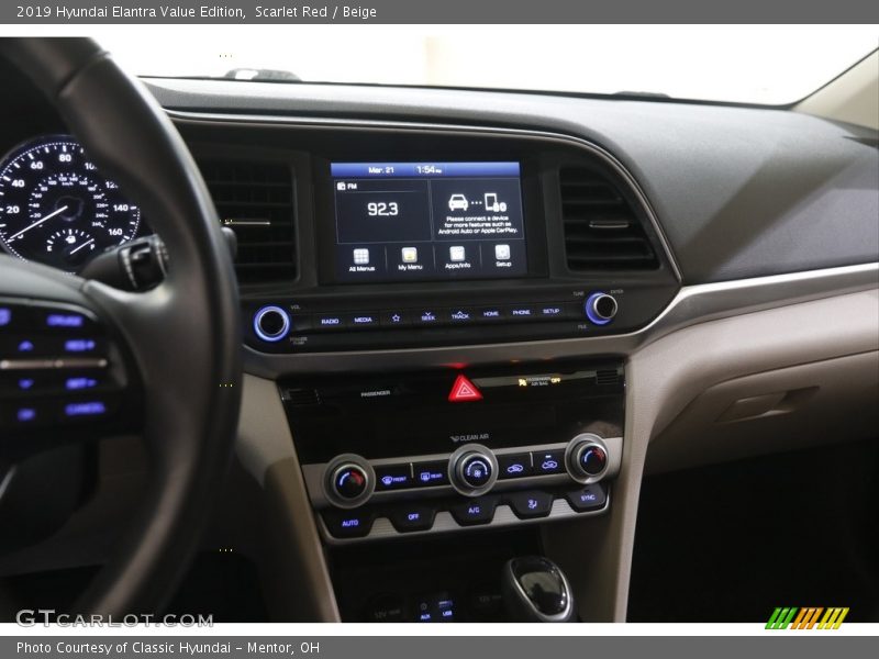 Scarlet Red / Beige 2019 Hyundai Elantra Value Edition