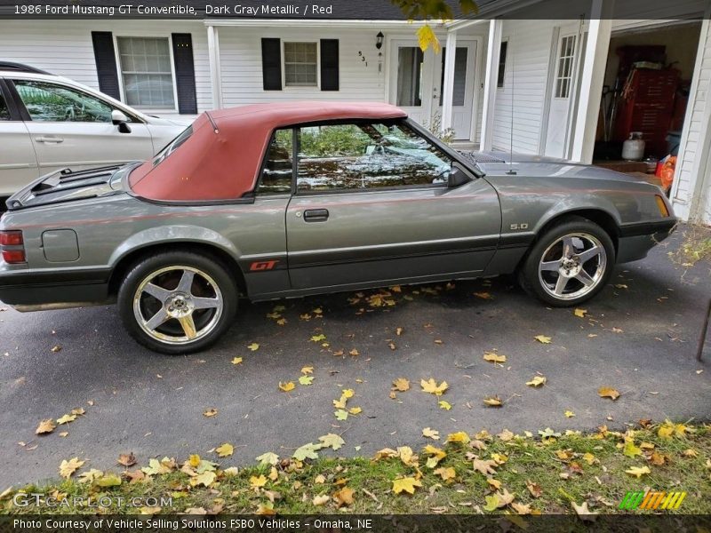 Dark Gray Metallic / Red 1986 Ford Mustang GT Convertible