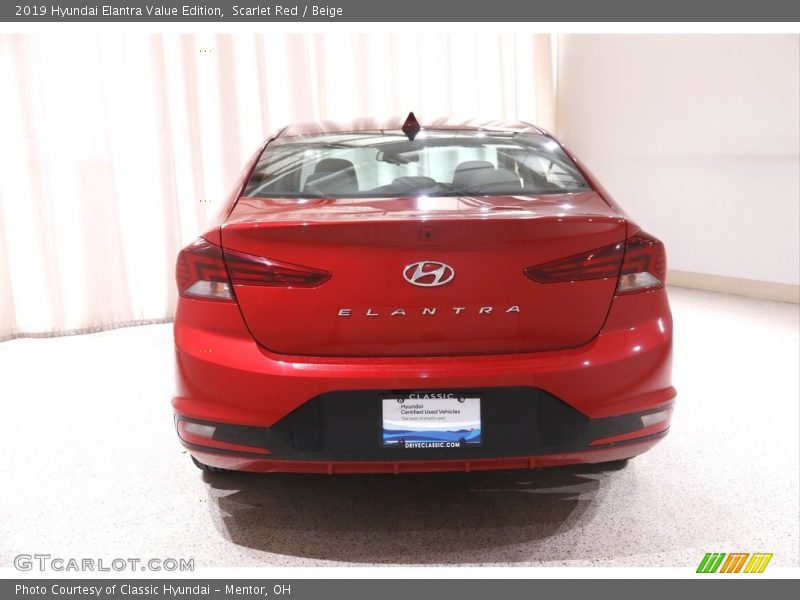 Scarlet Red / Beige 2019 Hyundai Elantra Value Edition