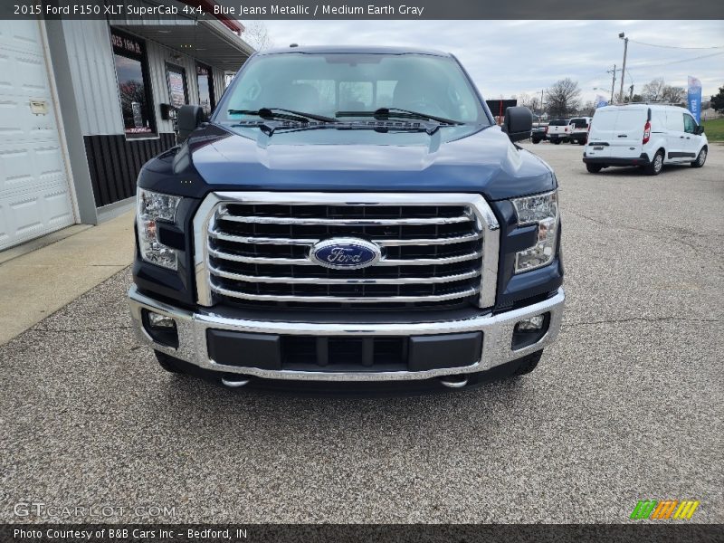 Blue Jeans Metallic / Medium Earth Gray 2015 Ford F150 XLT SuperCab 4x4