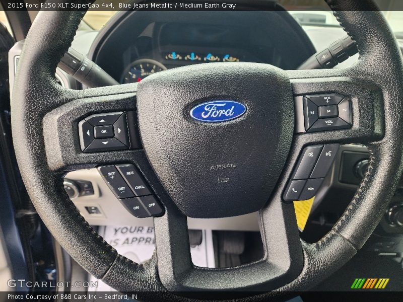 Blue Jeans Metallic / Medium Earth Gray 2015 Ford F150 XLT SuperCab 4x4