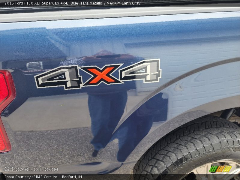 Blue Jeans Metallic / Medium Earth Gray 2015 Ford F150 XLT SuperCab 4x4