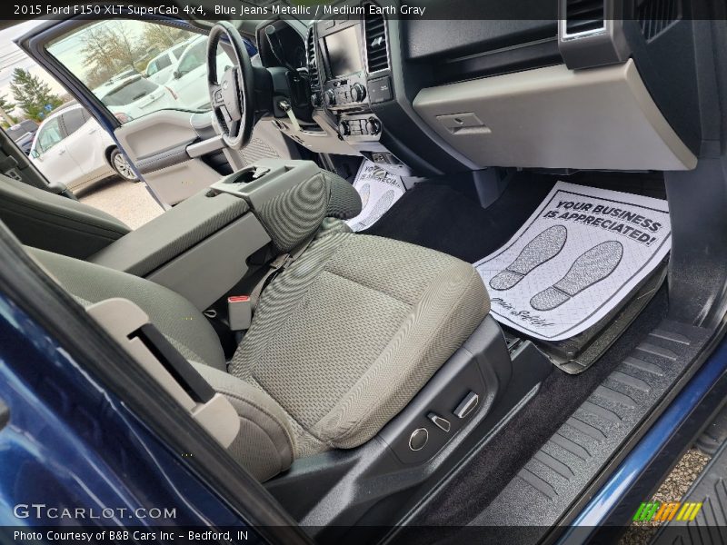 Blue Jeans Metallic / Medium Earth Gray 2015 Ford F150 XLT SuperCab 4x4