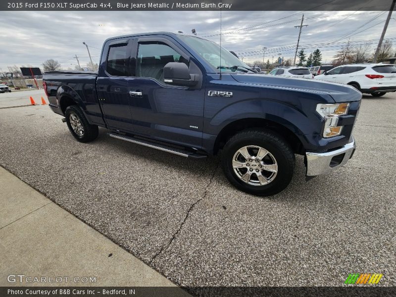 Blue Jeans Metallic / Medium Earth Gray 2015 Ford F150 XLT SuperCab 4x4