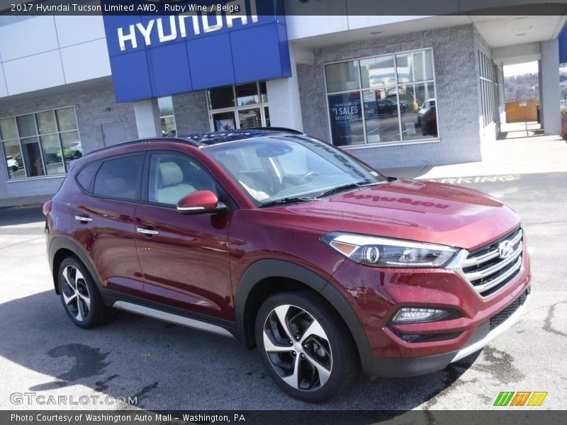 Ruby Wine / Beige 2017 Hyundai Tucson Limited AWD
