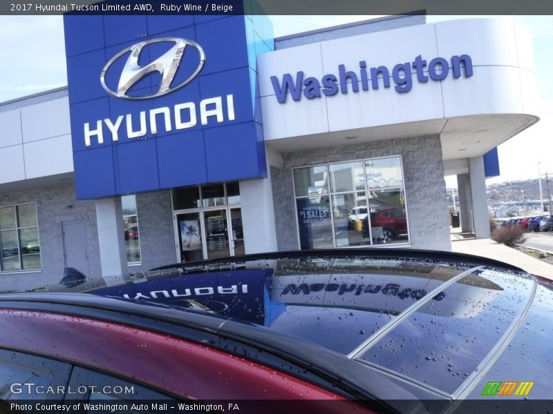 Ruby Wine / Beige 2017 Hyundai Tucson Limited AWD