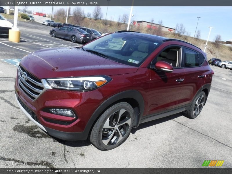 Ruby Wine / Beige 2017 Hyundai Tucson Limited AWD