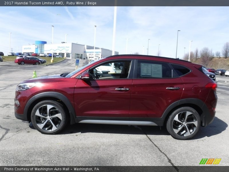Ruby Wine / Beige 2017 Hyundai Tucson Limited AWD