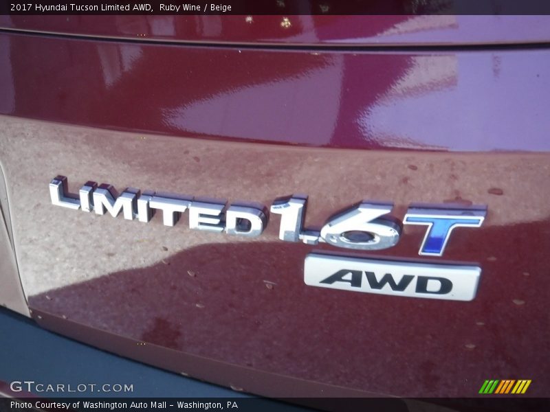 Ruby Wine / Beige 2017 Hyundai Tucson Limited AWD