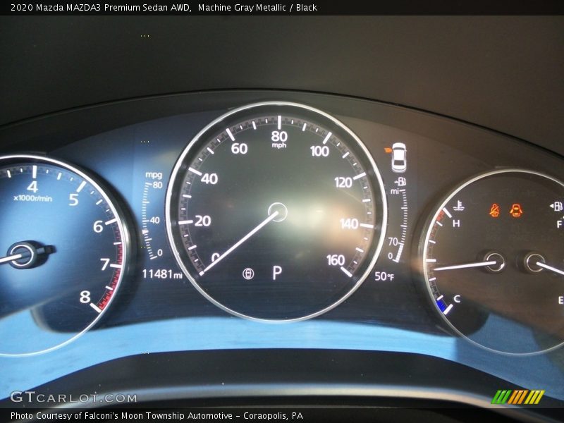 Machine Gray Metallic / Black 2020 Mazda MAZDA3 Premium Sedan AWD