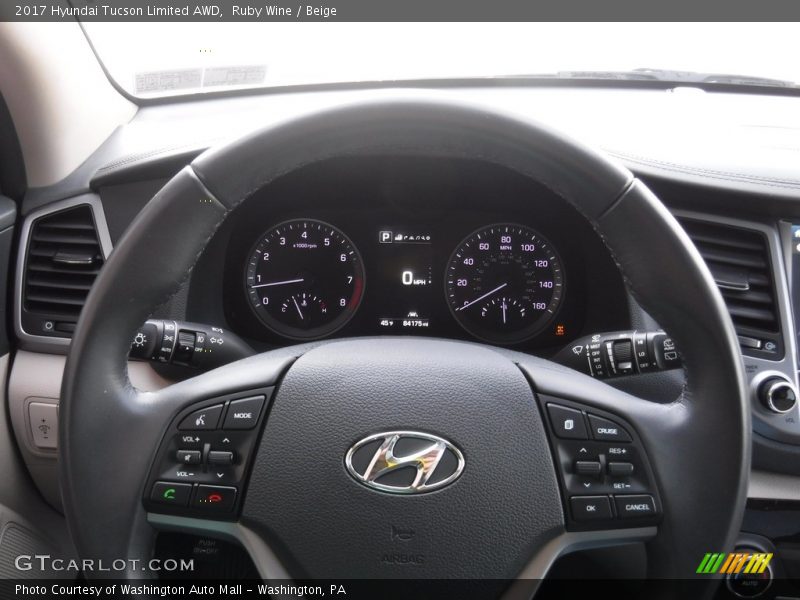 Ruby Wine / Beige 2017 Hyundai Tucson Limited AWD