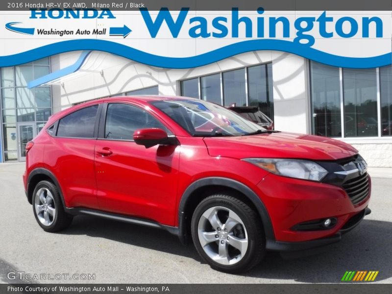 Milano Red / Black 2016 Honda HR-V EX AWD