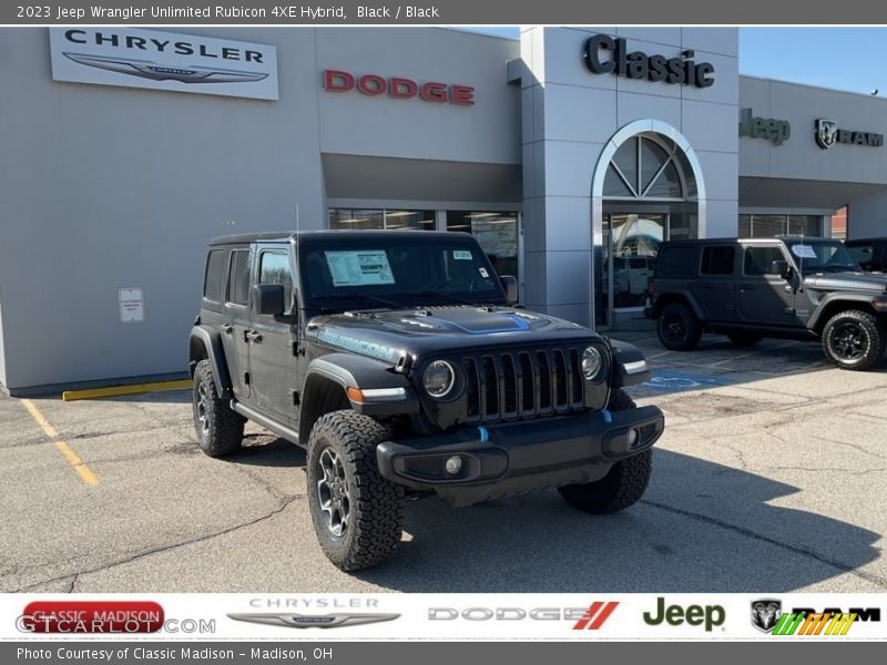 Black / Black 2023 Jeep Wrangler Unlimited Rubicon 4XE Hybrid