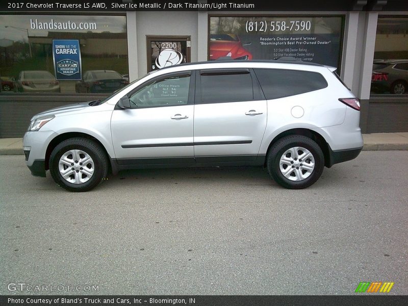 Silver Ice Metallic / Dark Titanium/Light Titanium 2017 Chevrolet Traverse LS AWD