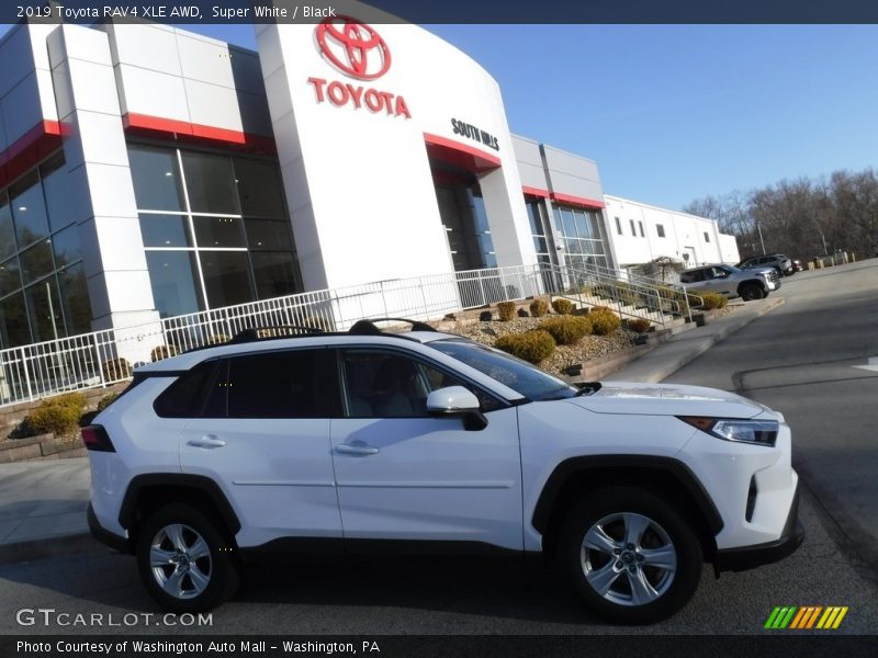 Super White / Black 2019 Toyota RAV4 XLE AWD