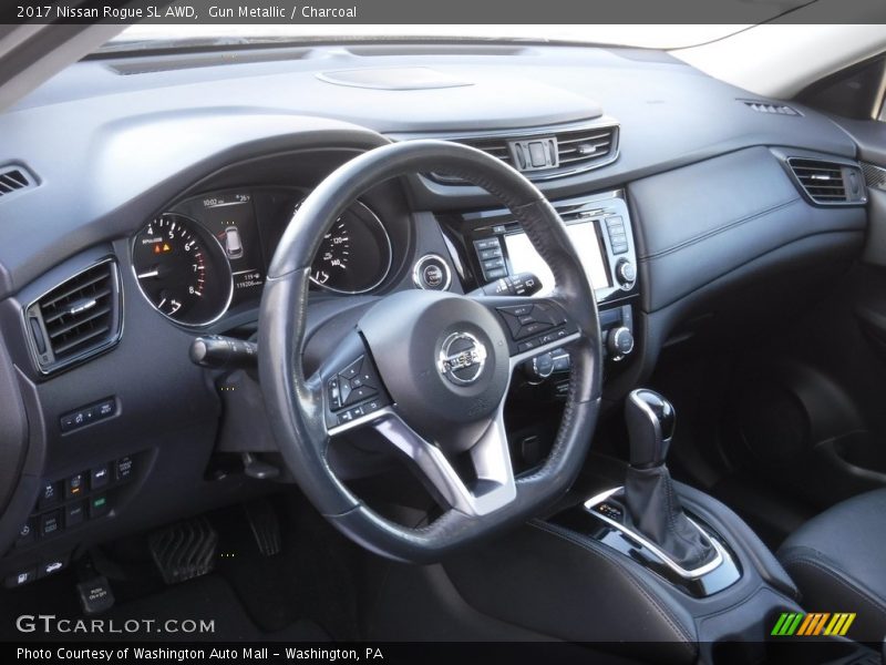 Gun Metallic / Charcoal 2017 Nissan Rogue SL AWD