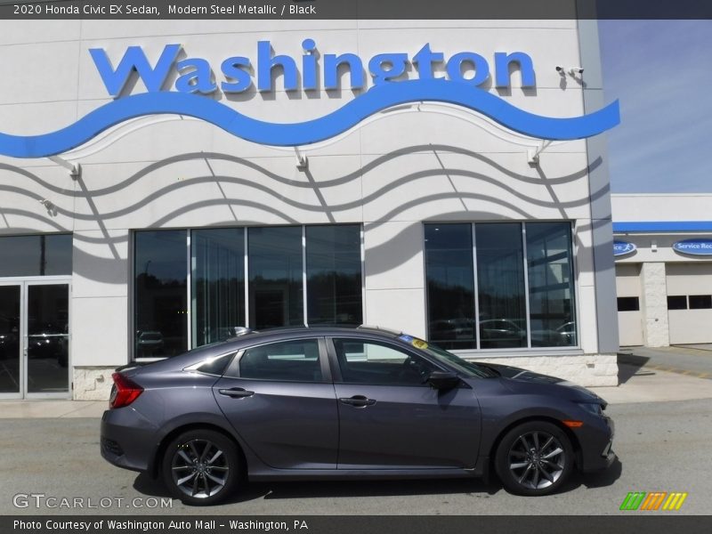 Modern Steel Metallic / Black 2020 Honda Civic EX Sedan