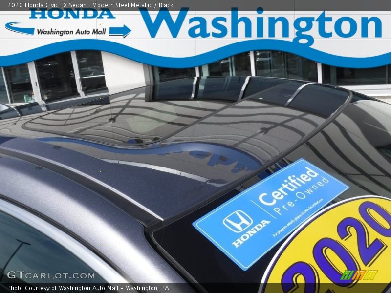 Modern Steel Metallic / Black 2020 Honda Civic EX Sedan