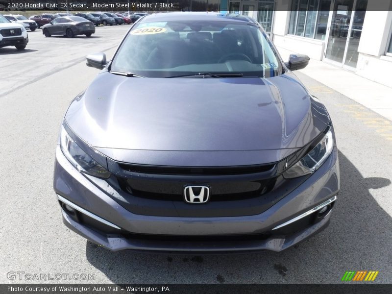 Modern Steel Metallic / Black 2020 Honda Civic EX Sedan