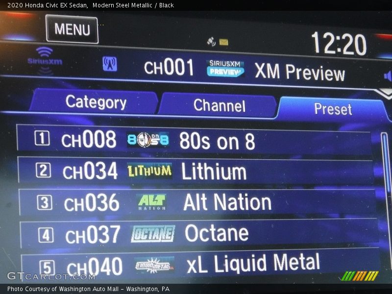 Modern Steel Metallic / Black 2020 Honda Civic EX Sedan